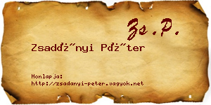 Zsadányi Péter névjegykártya