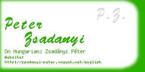 peter zsadanyi business card