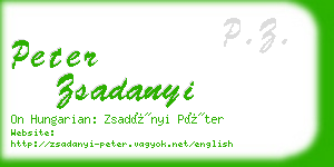 peter zsadanyi business card